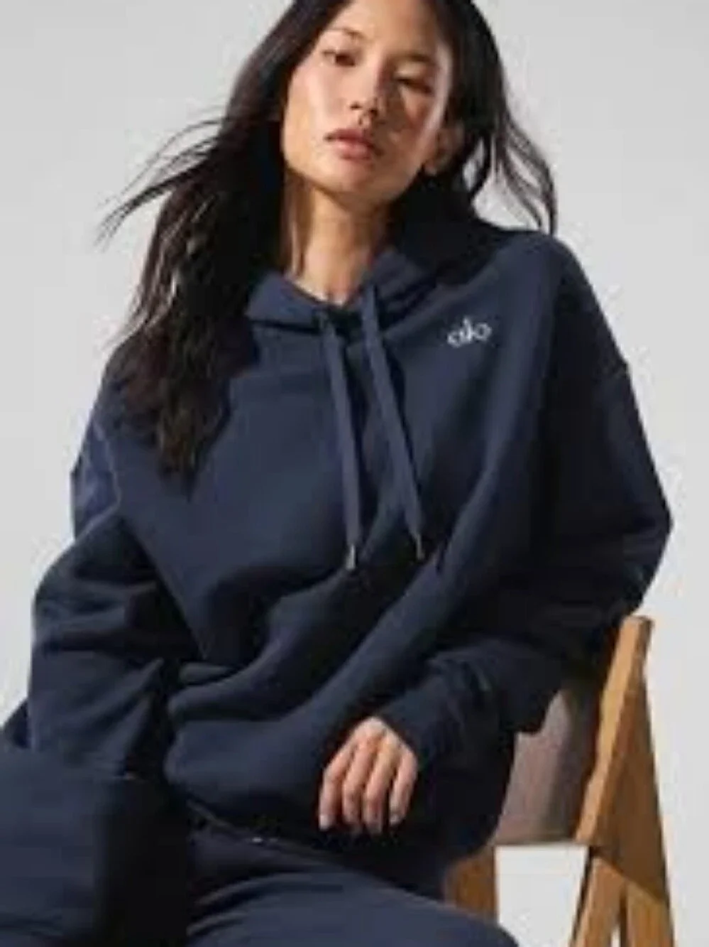 Alo Yoga Accolade 2pc Navy Set Hoodie sz MEDIUM and Jogger Sweatpant sz SMALL